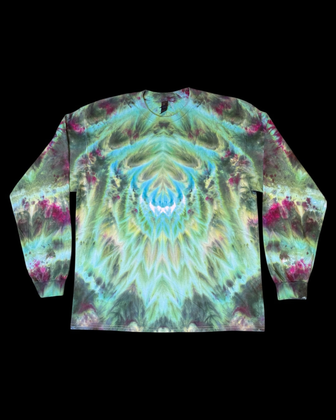 XL - ice dyed mirrored cosmic roll long sleeve tee