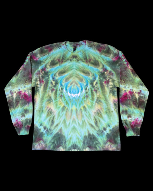 XL - ice dyed mirrored cosmic roll long sleeve tee