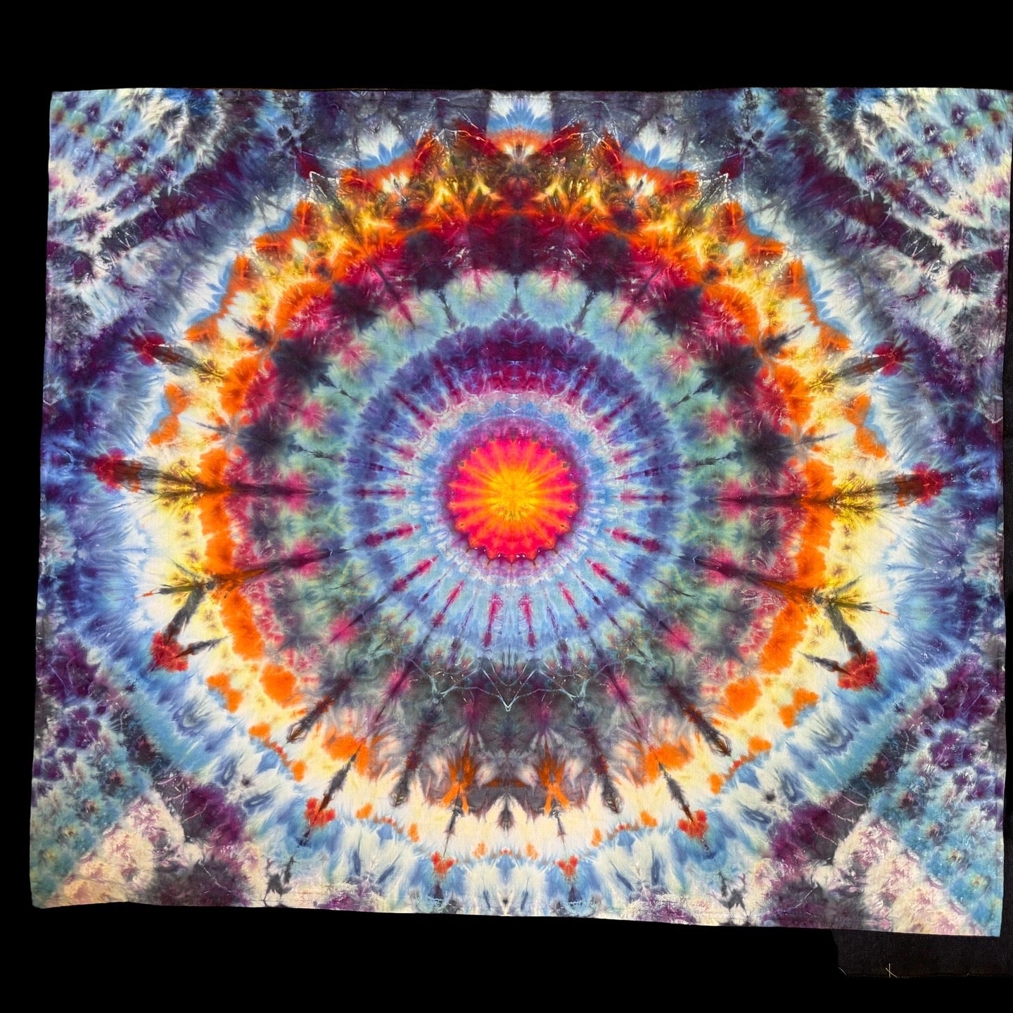 ice dyed mandala tapestry - 50” x 50”