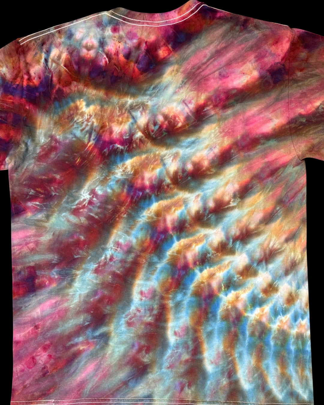 L - ice dyed mindbender black opal cosmic rolled tee