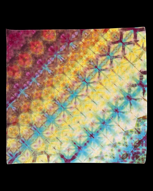 ice dyed UV reactive shibori bandana