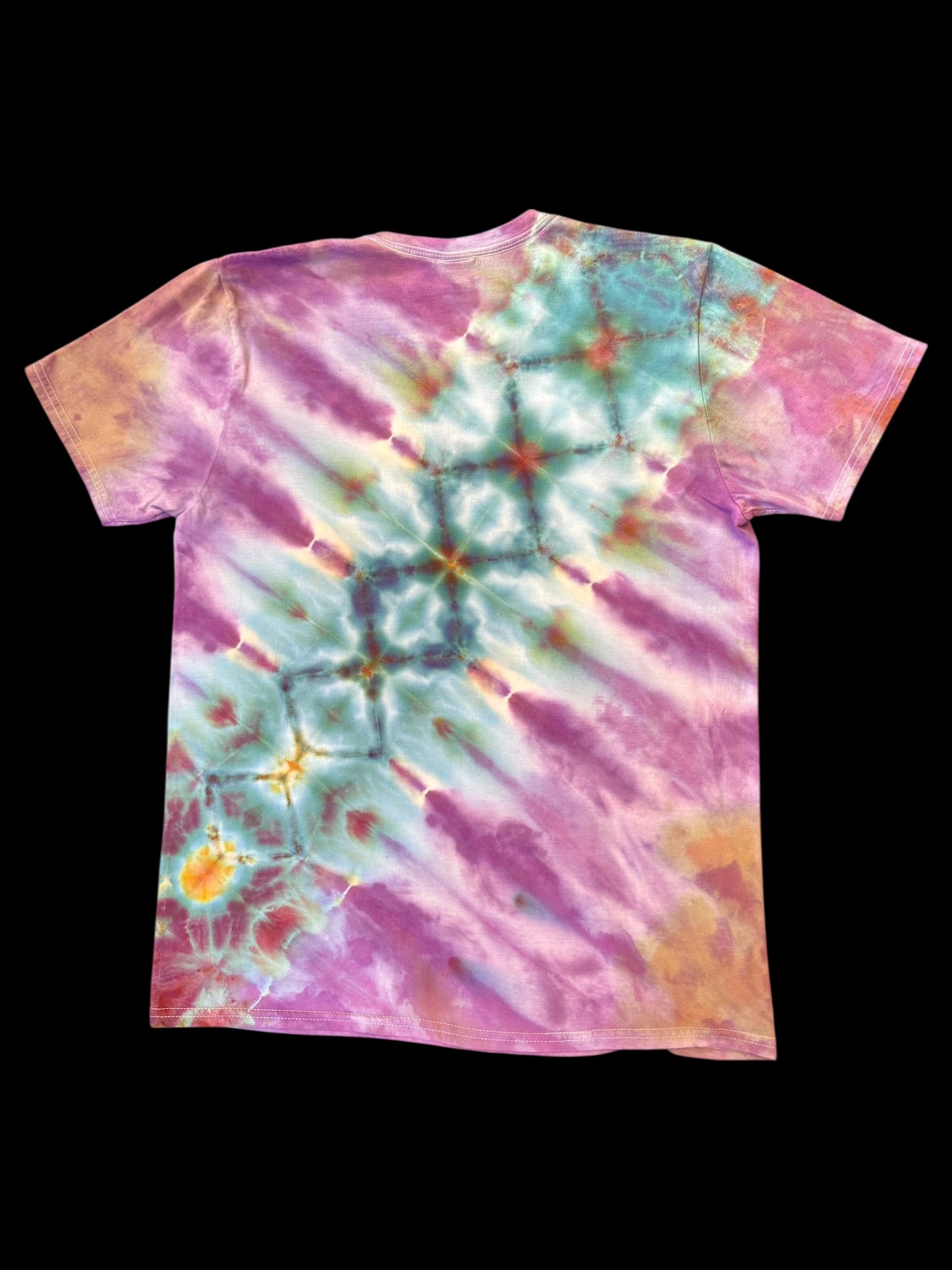M - ice dyed diagonal klink with liquid purple tee