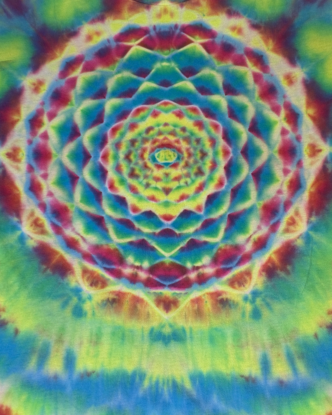 XL - UV reactive rainbow mandala and cosmic roll combo tee