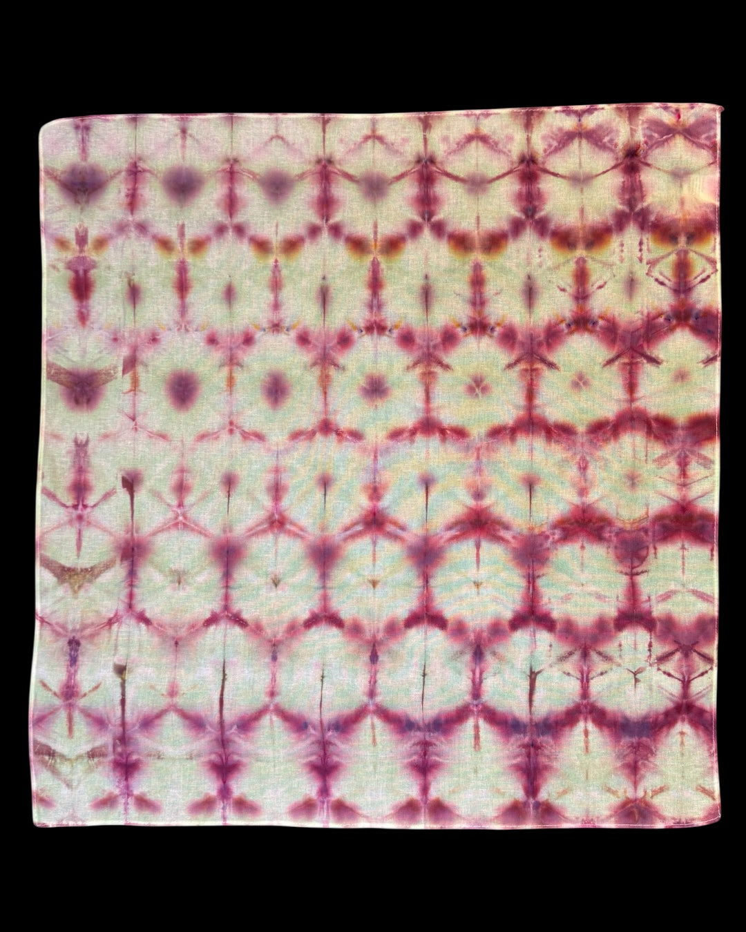 ice dyed shibori cherry lemonade bandana