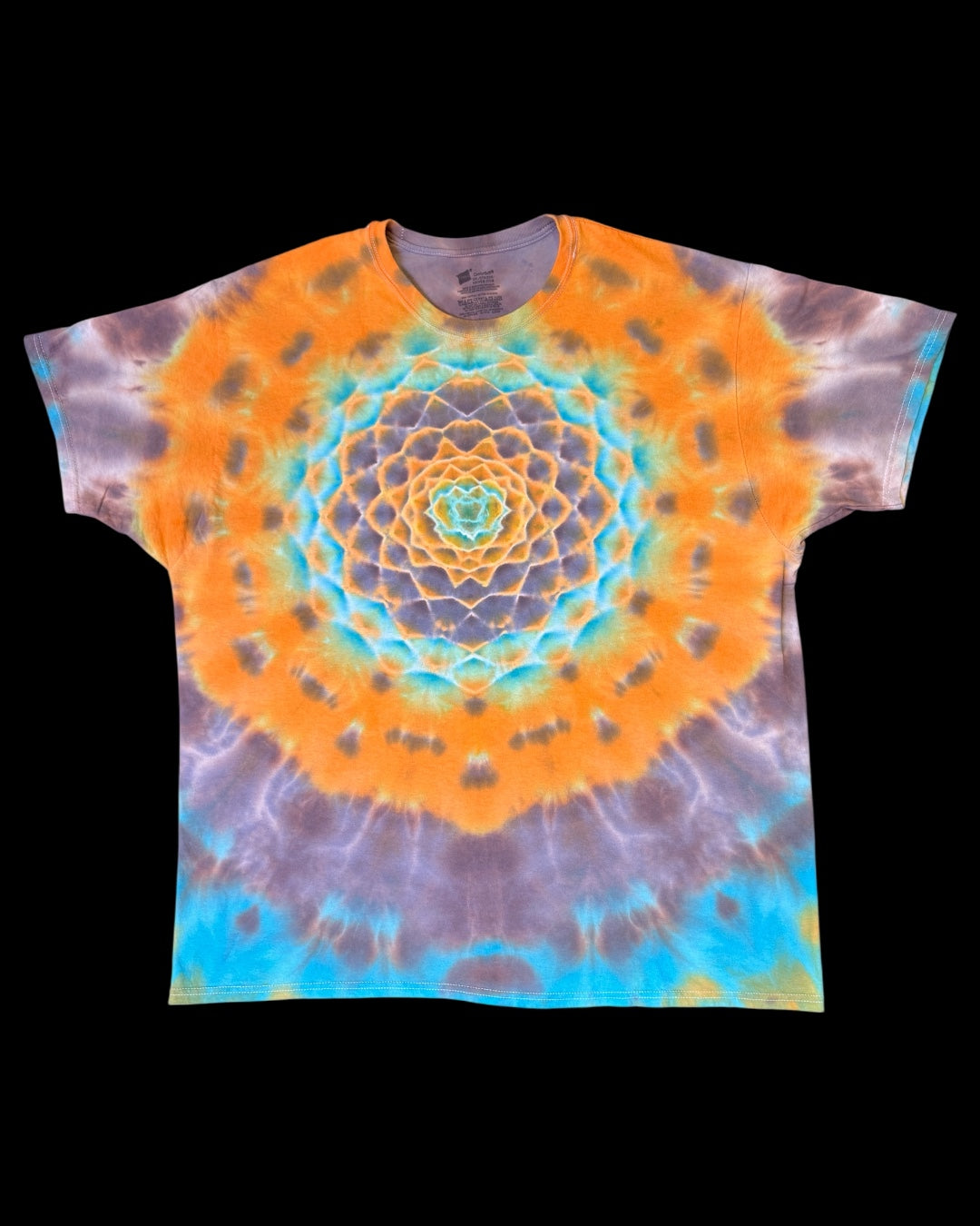 XXL - orange and turquoise mandala tee