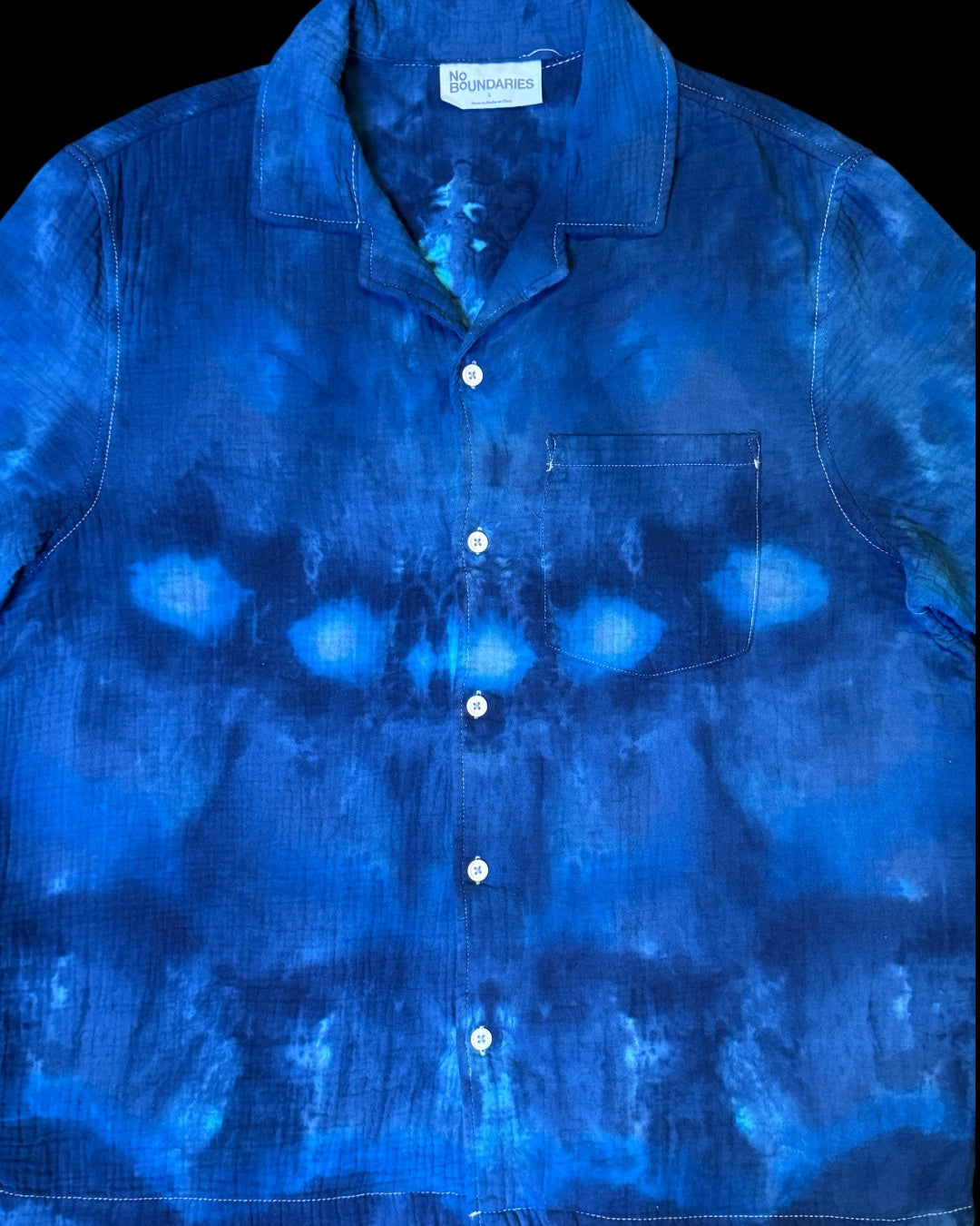 L - blue love kenney style button front shirt