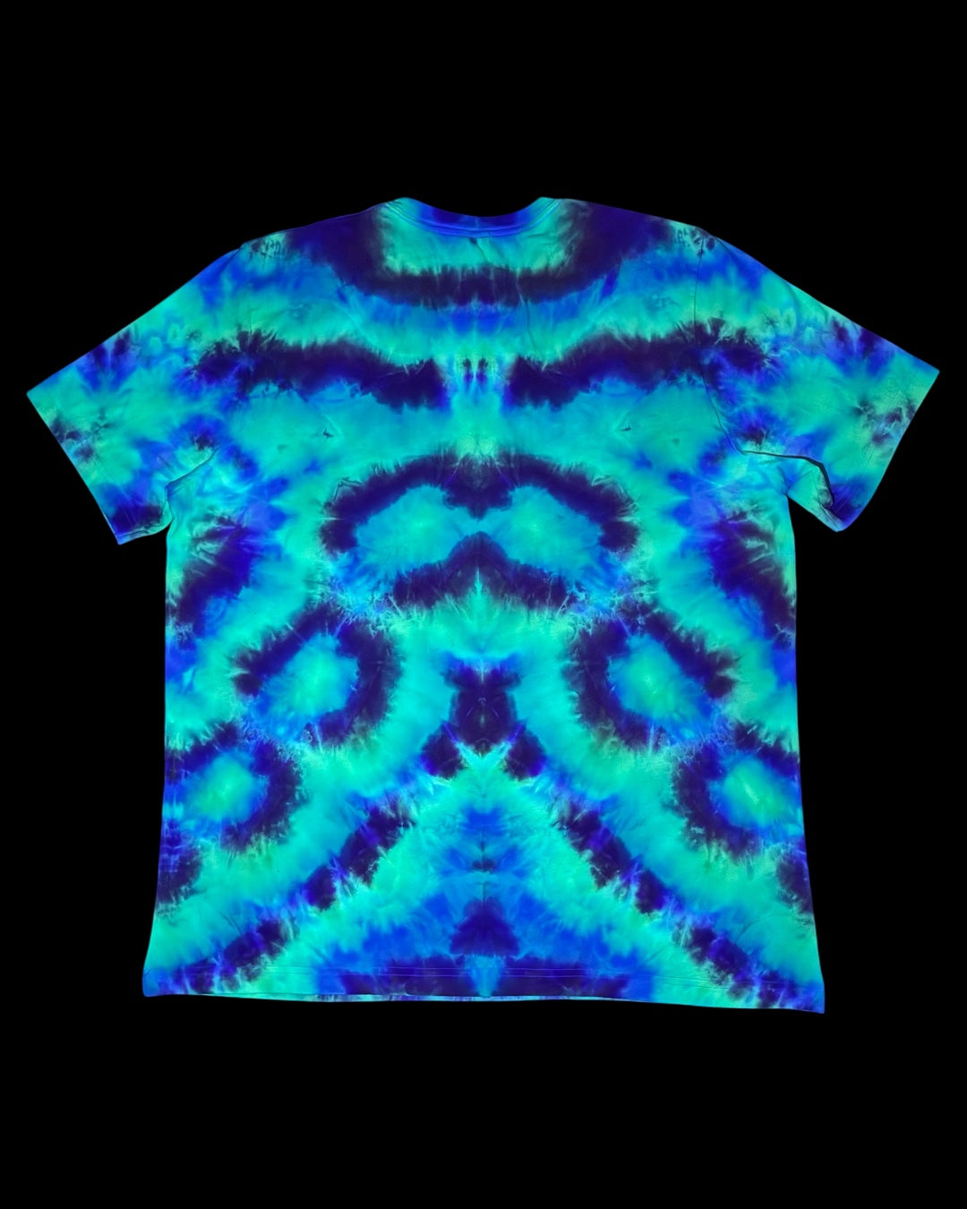 XL - UV reactive rainbow mandala and cosmic roll combo tee