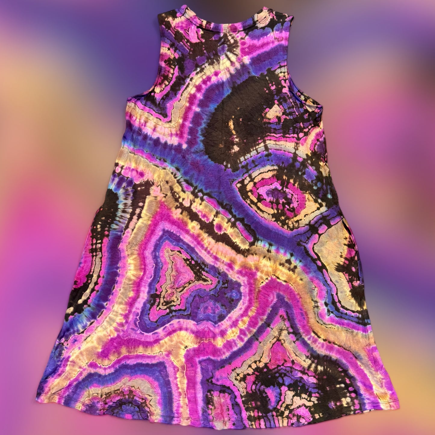 L - reverse dyed geode style dress