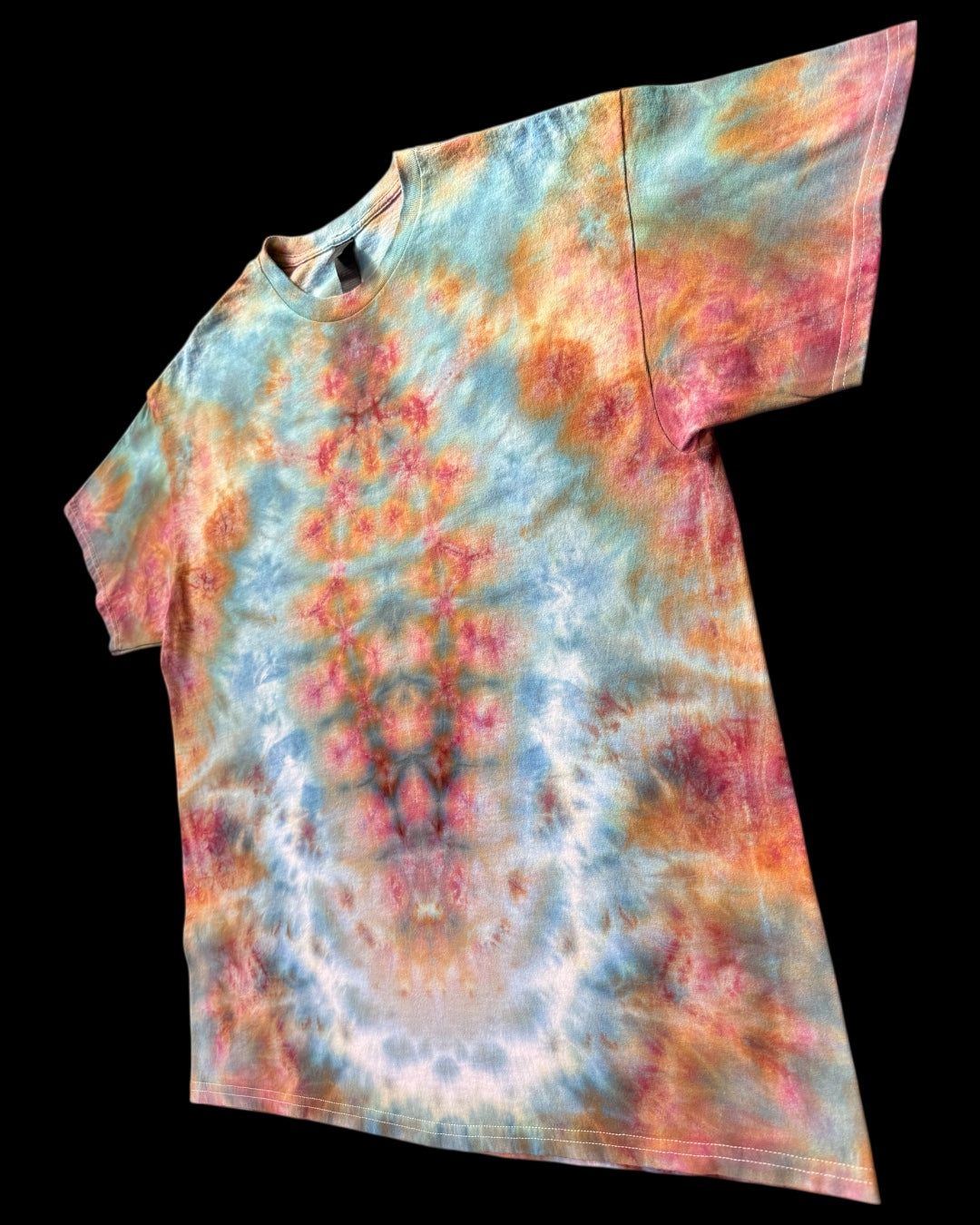 XL - black opal ice dyed klink medallion mandala combo tee