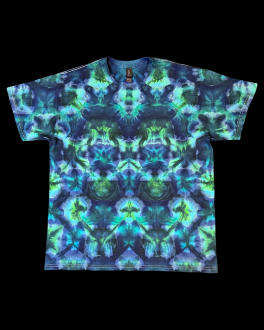 L - phthalo green experimental shibori tee