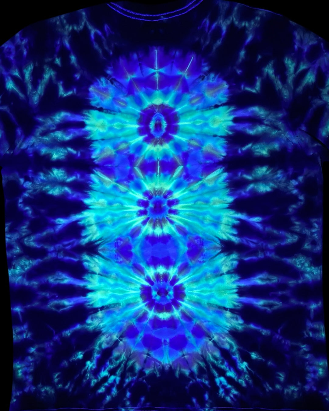 L - UV reactive mandala with dala-spine tee