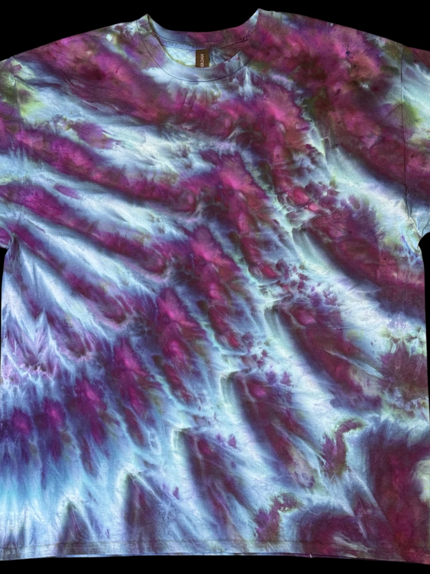 XXL - ice dyed blue green and purple twilight cosmic roll tee