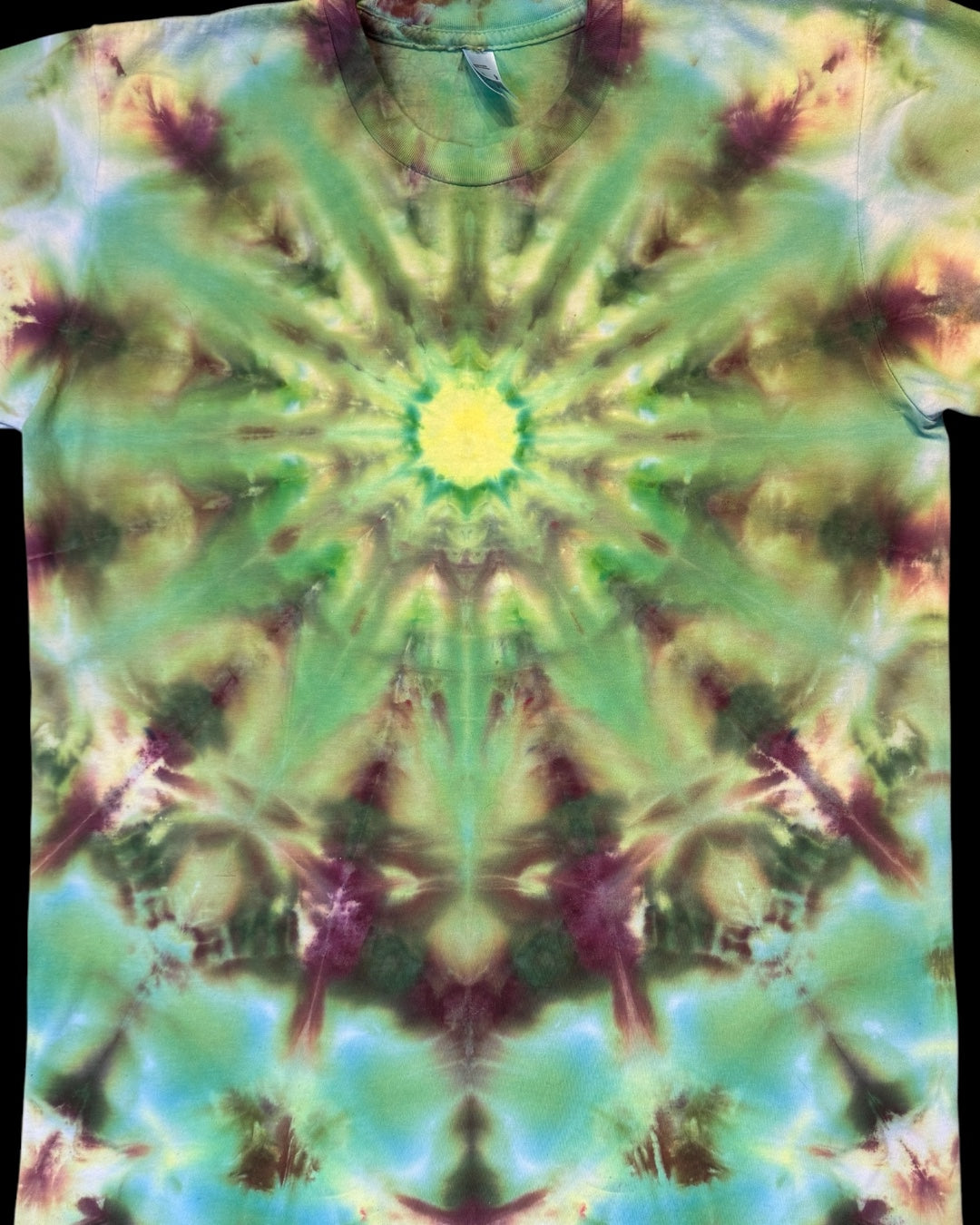 M - ice dyed glowing mandala tee