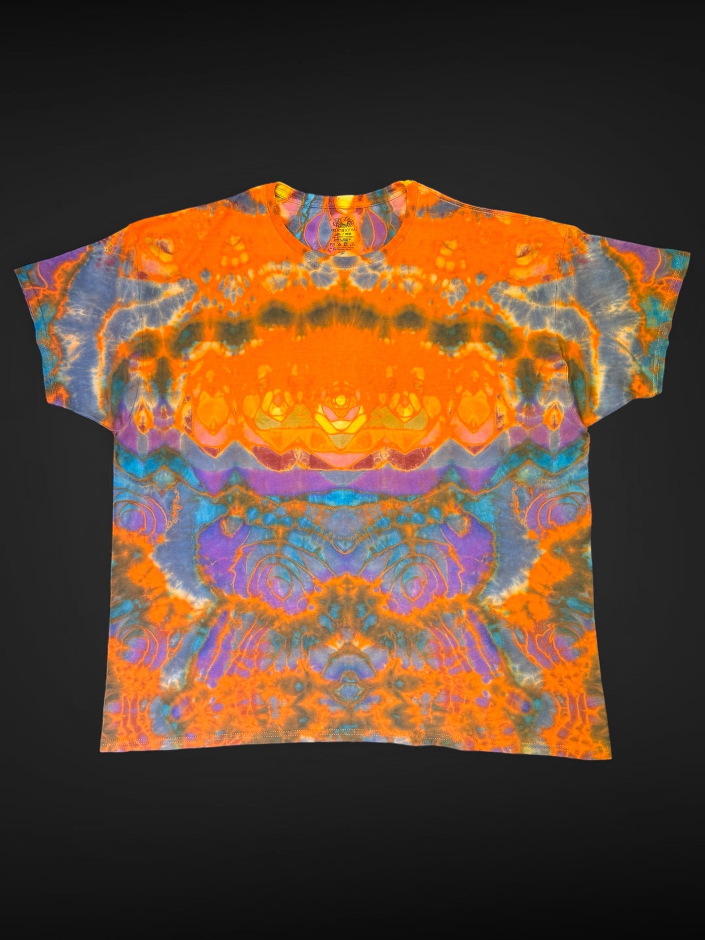 XXL - orange reverse dyed sideways cosmic glitch-dala tee