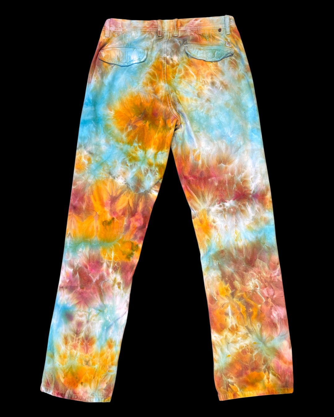 30” x 32” - upcycled ice dyed men’s pants