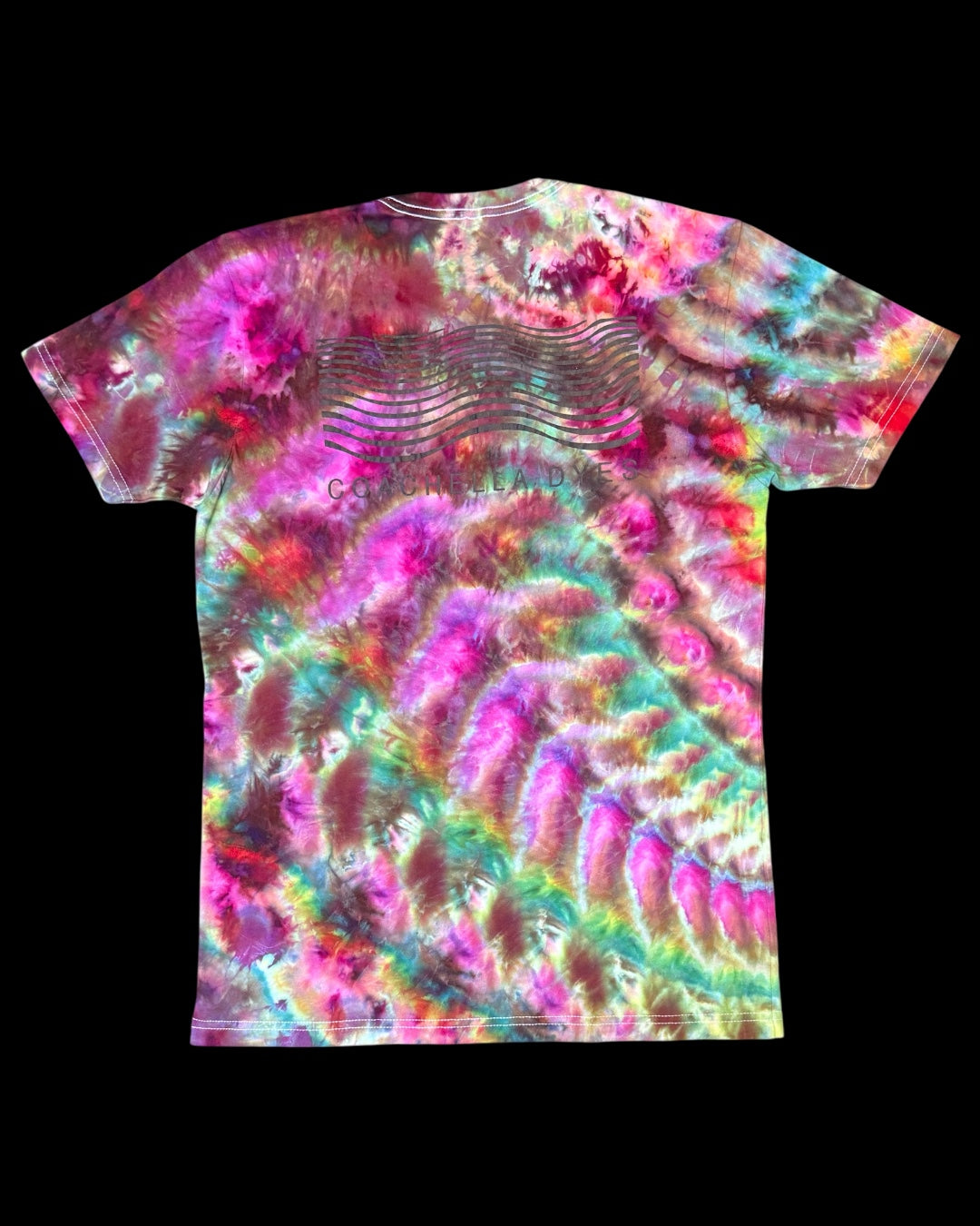 M - ice dyed kaleidoscope cosmic roll logo tee