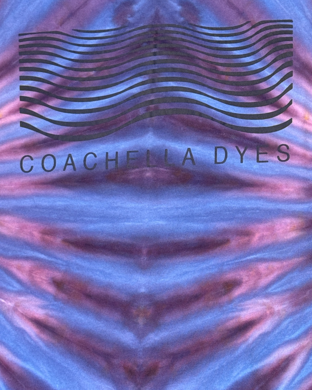 XL - ice dyed ‘blue hour’ mirrored fan fold logo tee