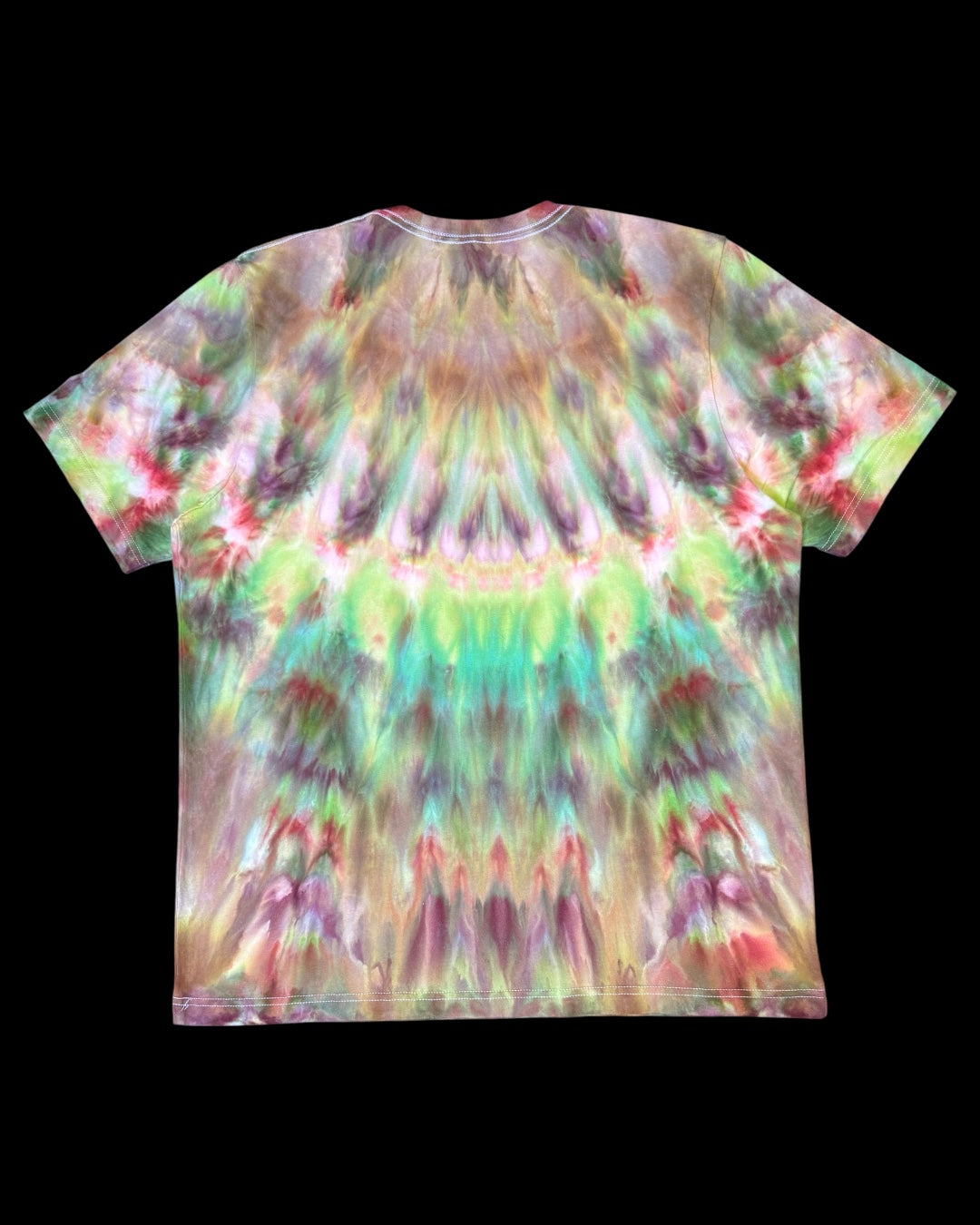 XL - ice dyed kaleidoscope eyes mirrored cosmic rolled tee