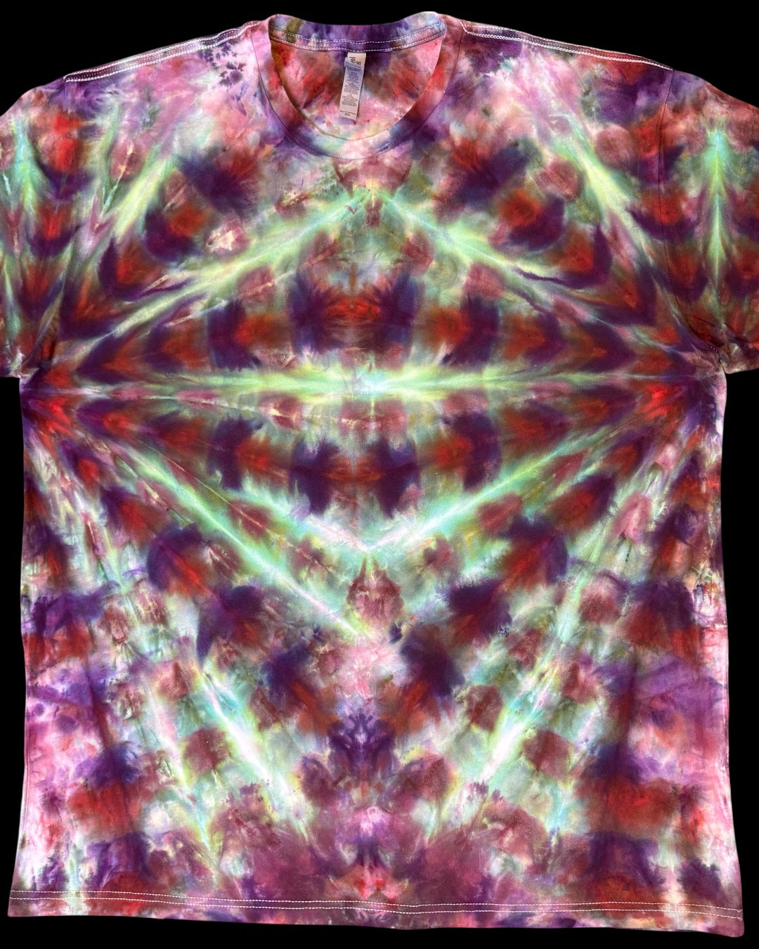 XXL - twice tied and ice dyed mirrored fan fold tee