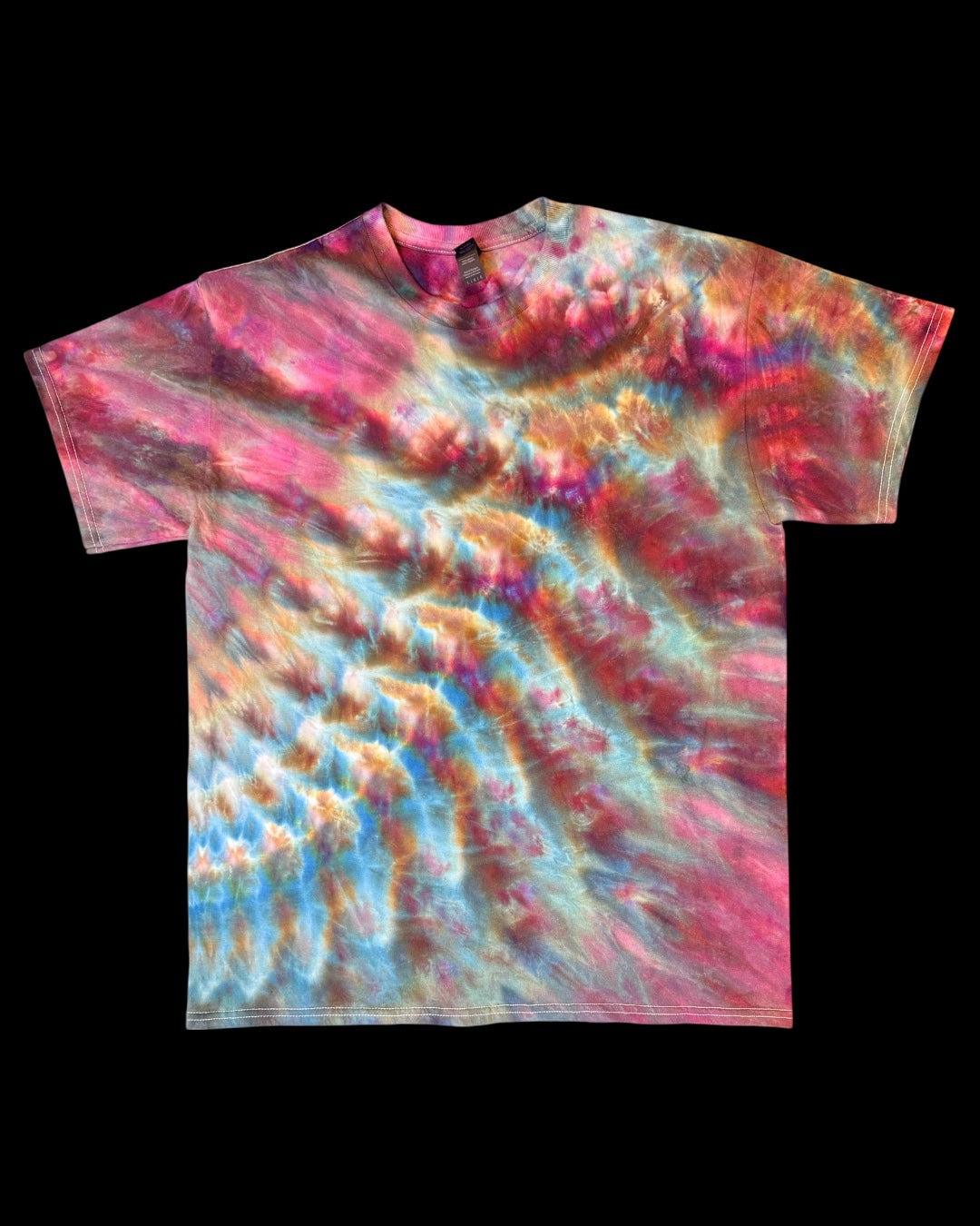 L - ice dyed mindbender black opal cosmic rolled tee