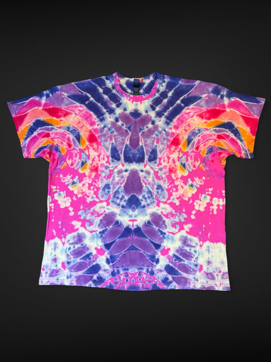 XL - pink reverse dyed double cosmic mandala tee