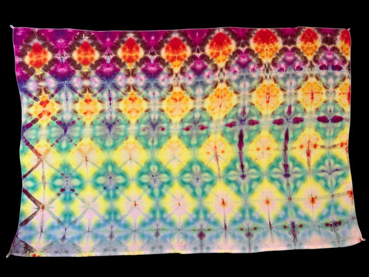 UV reactive shibori style small sized tapestry