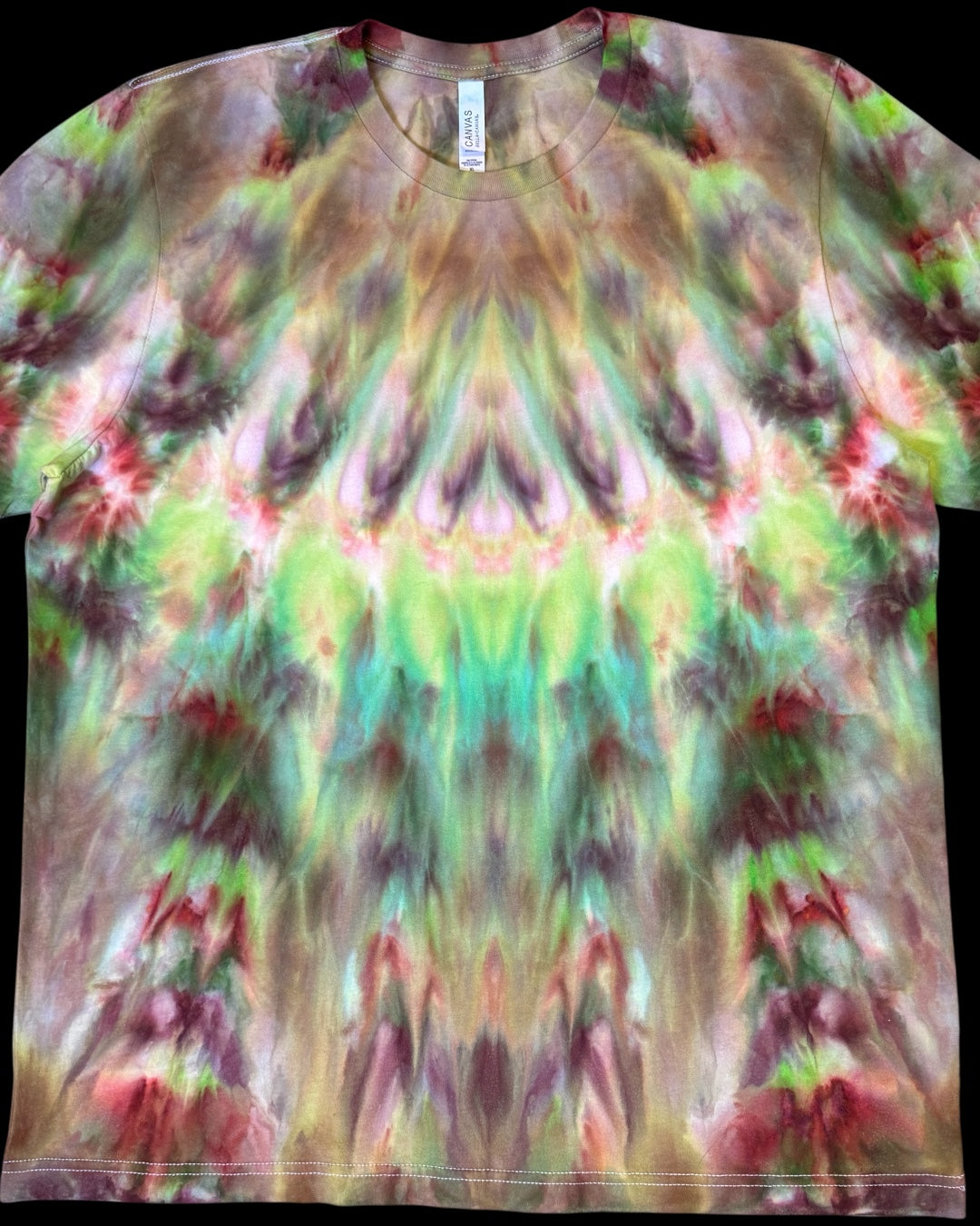 XL - ice dyed kaleidoscope eyes mirrored cosmic rolled tee