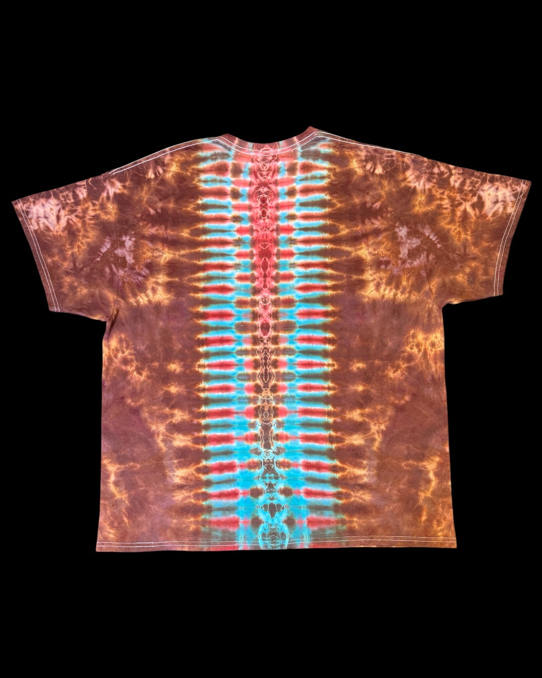 XXL - chocolate super mandala with kenney style pleated spine tee