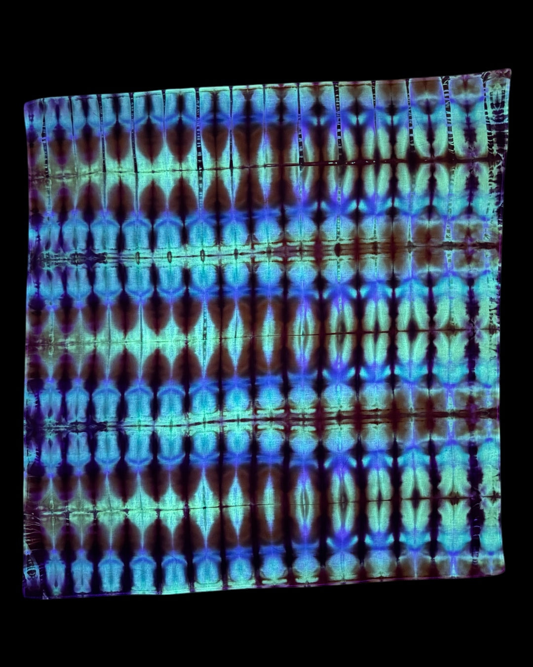 ice dyed glowing pleated shibori style bandana