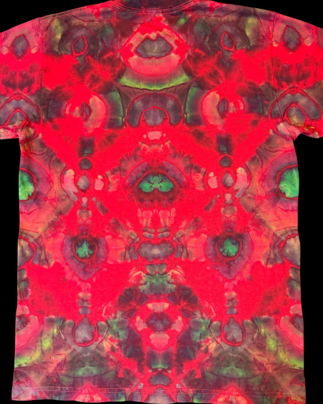 M - red reverse dyed experimental shibori tee