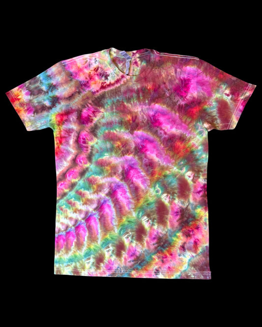 M - ice dyed kaleidoscope cosmic roll logo tee