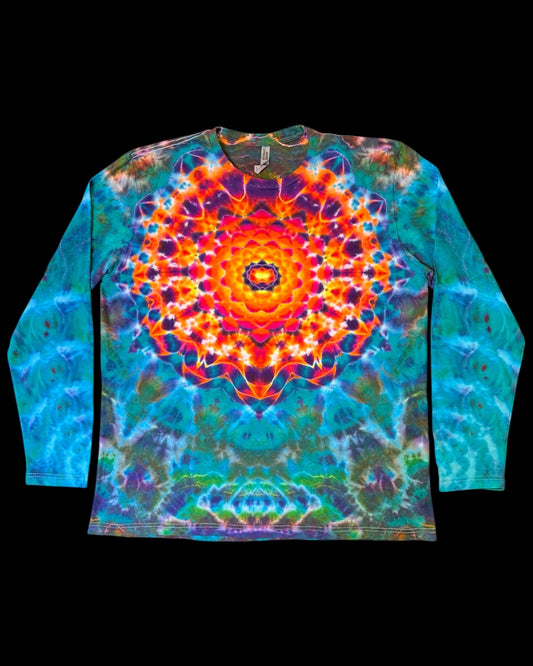 XXL - liquid sun mandala trip style combo long sleeve tee