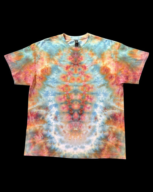XL - black opal ice dyed klink medallion mandala combo tee