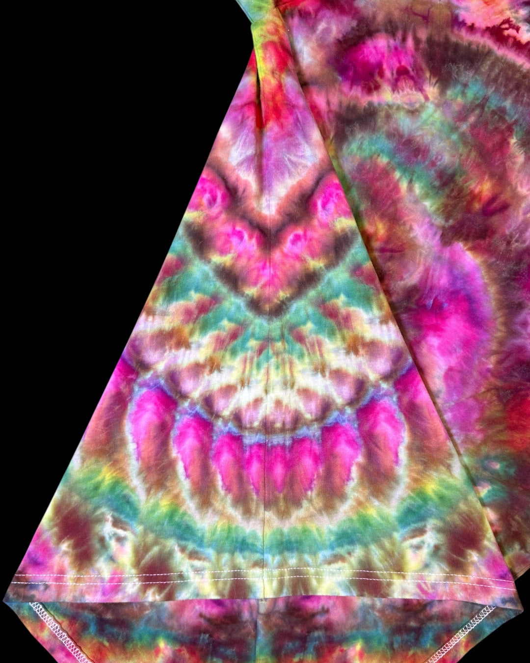 M - ice dyed kaleidoscope cosmic roll logo tee