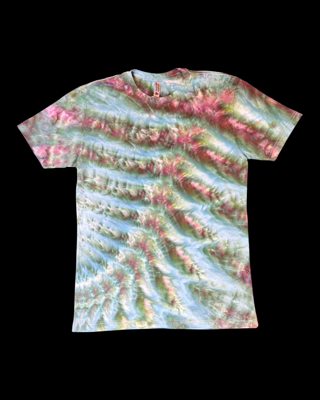 M - ice dyed ‘aurora’ cosmic rolled logo tee
