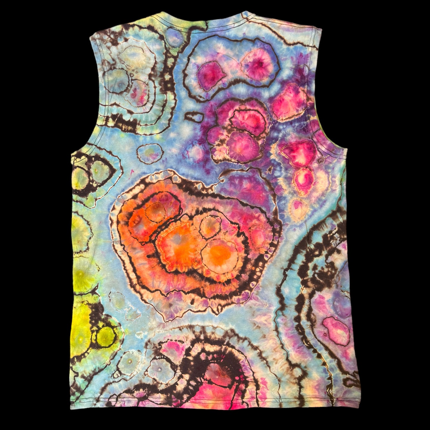 M - reversed and ice dyed sleeveless geode tee