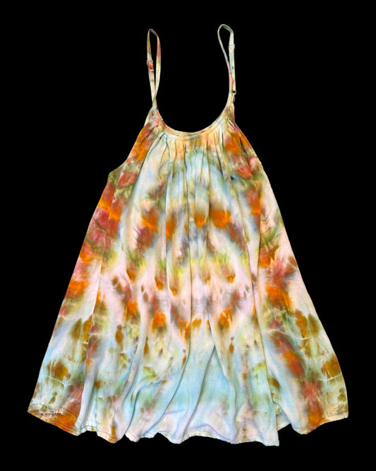 one size - ice dyed cosmic rolled rayon parachute dress
