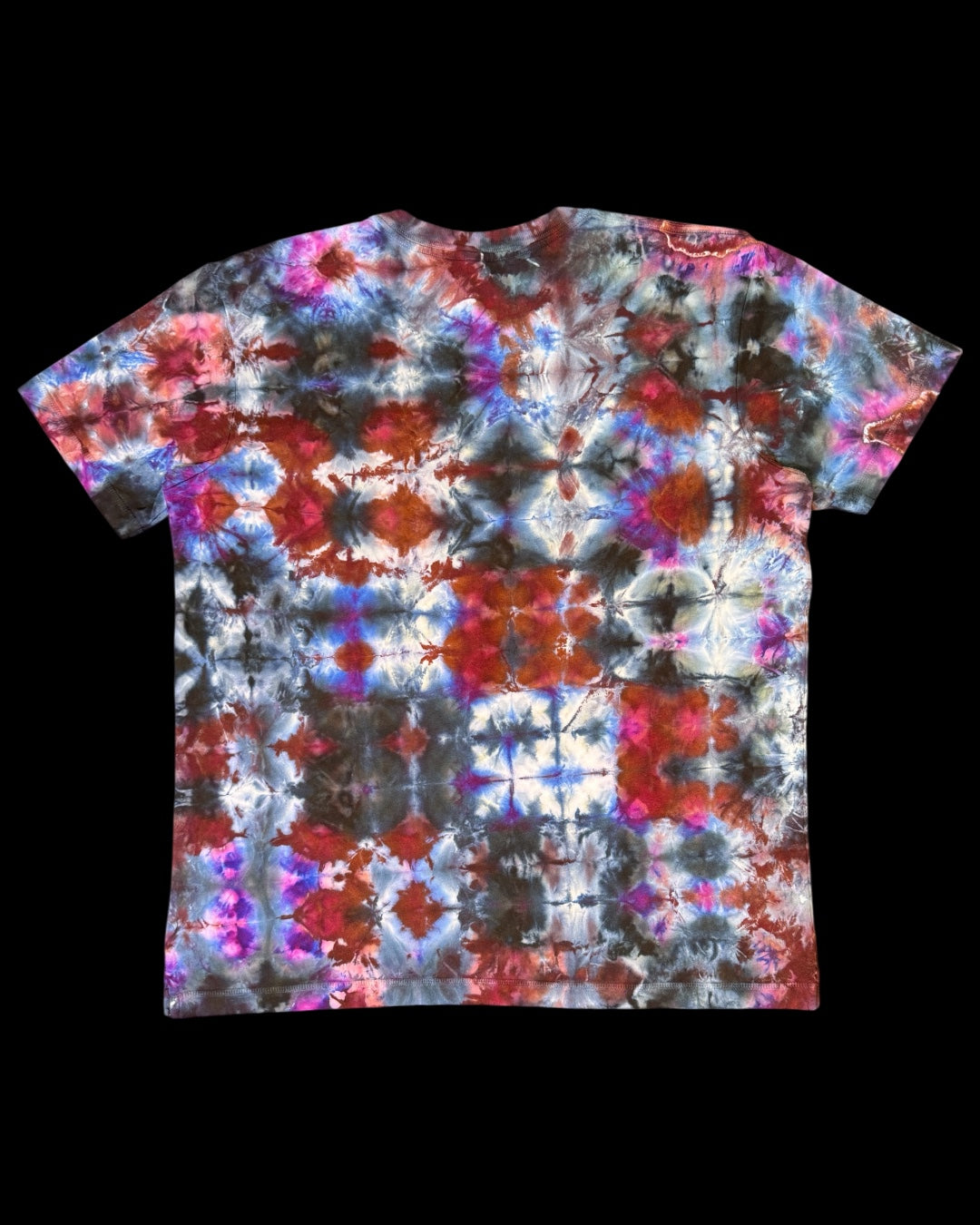 XL - ice dyed lilac bordeaux glitch bamboo tee