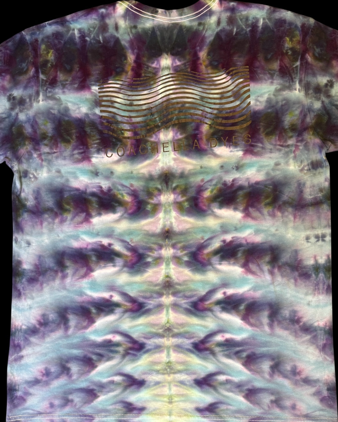 XL - ice dyed mirrored vertical cosmic rolled logo tee