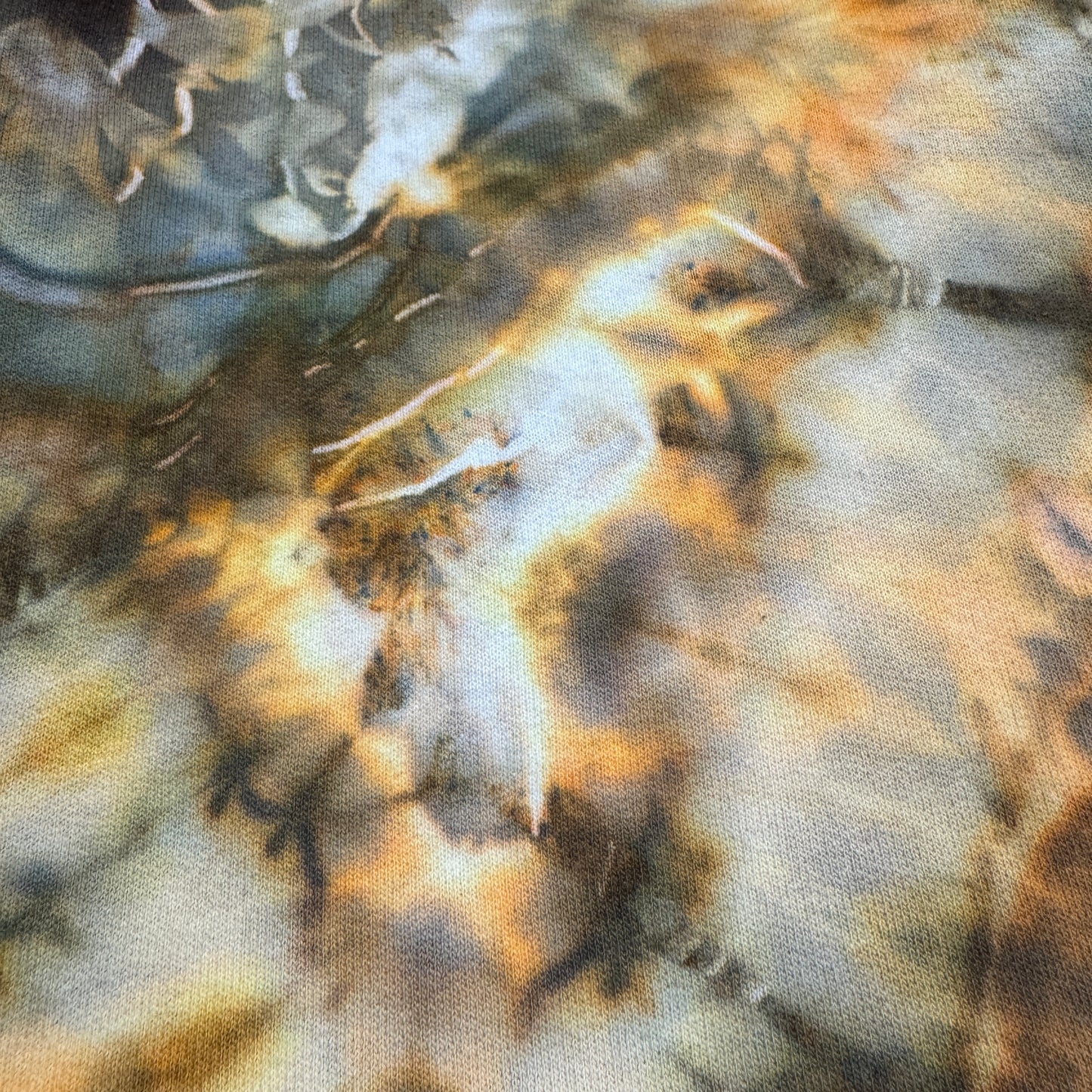 XXXL - ice dyed geode style hoodie in loden