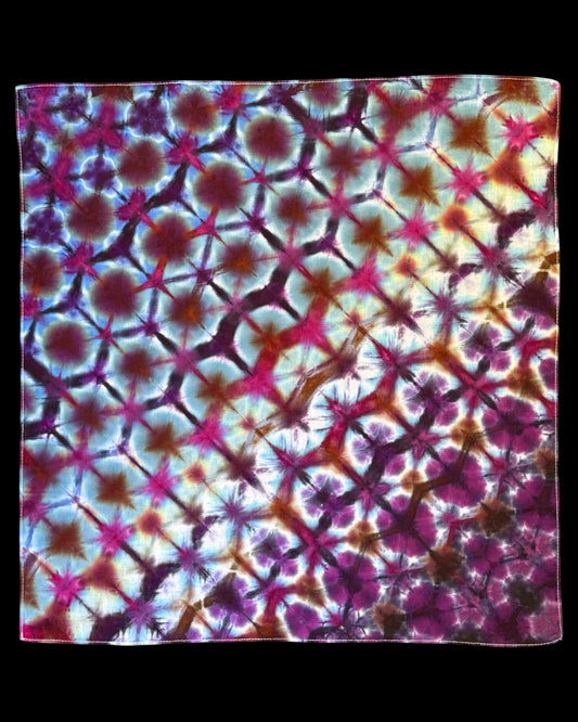 ice dyed magenta galactica snow flower shibori bandana