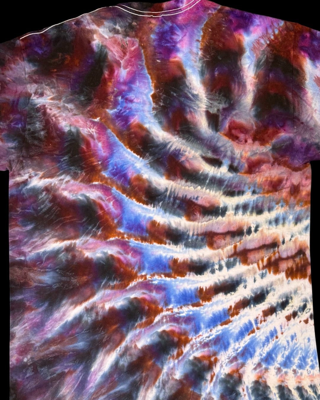 L - ice dyed lilac bordeaux cosmic rolled tee