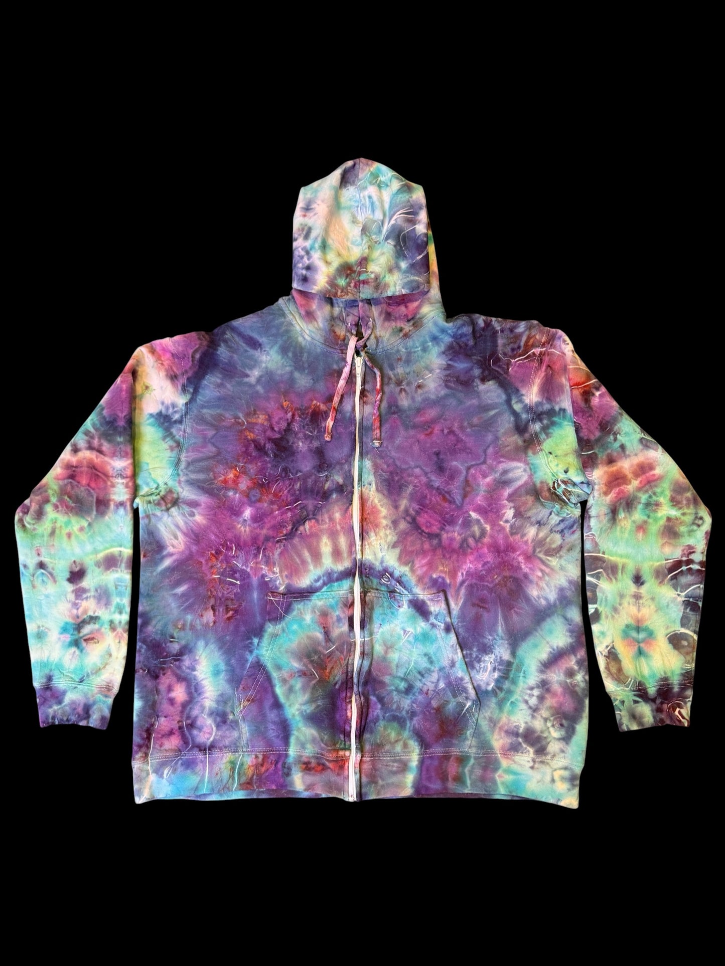 XXL - ice dyed trip style geode hoodie