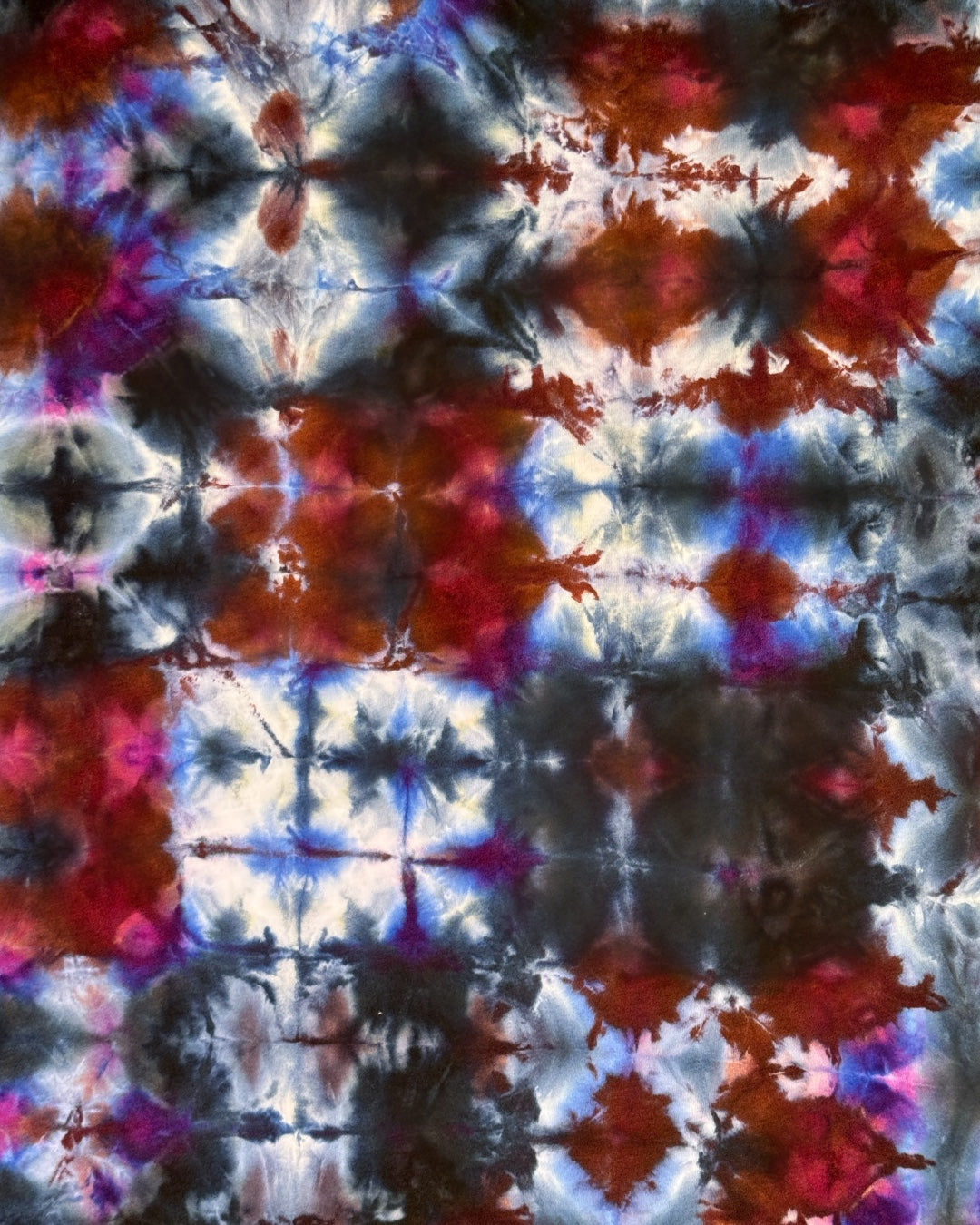 XL - ice dyed lilac bordeaux glitch bamboo tee