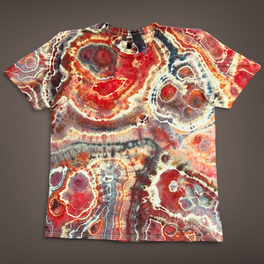 L - ice dyed rhodochrosite geode tee