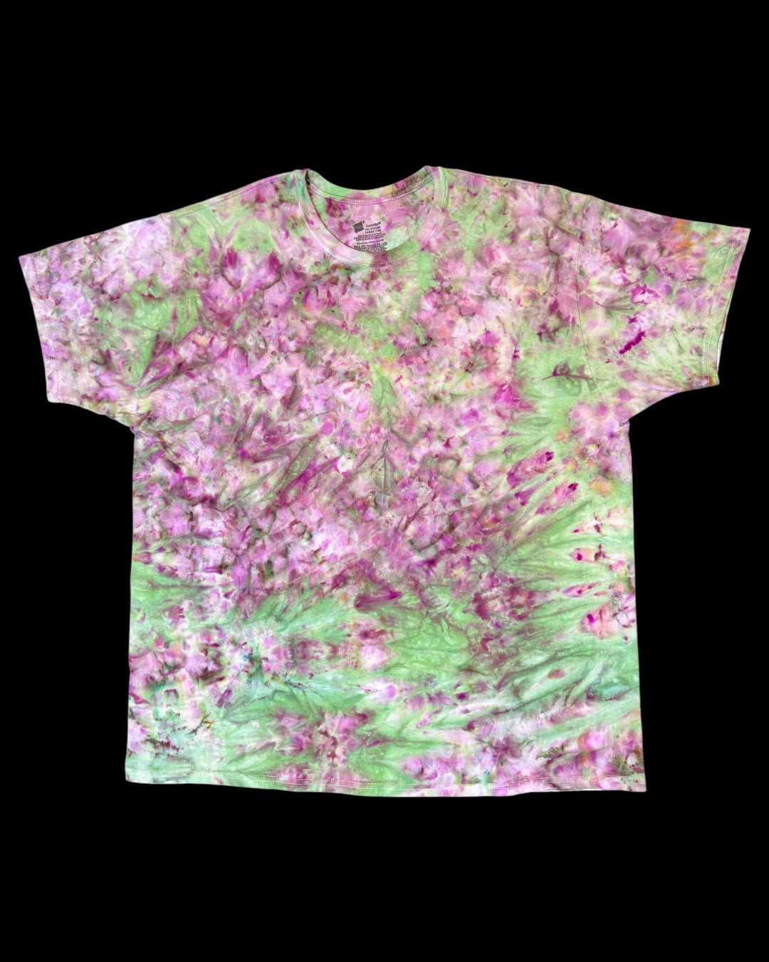 XXL - bubble ice dyed wild garden scrunch tee