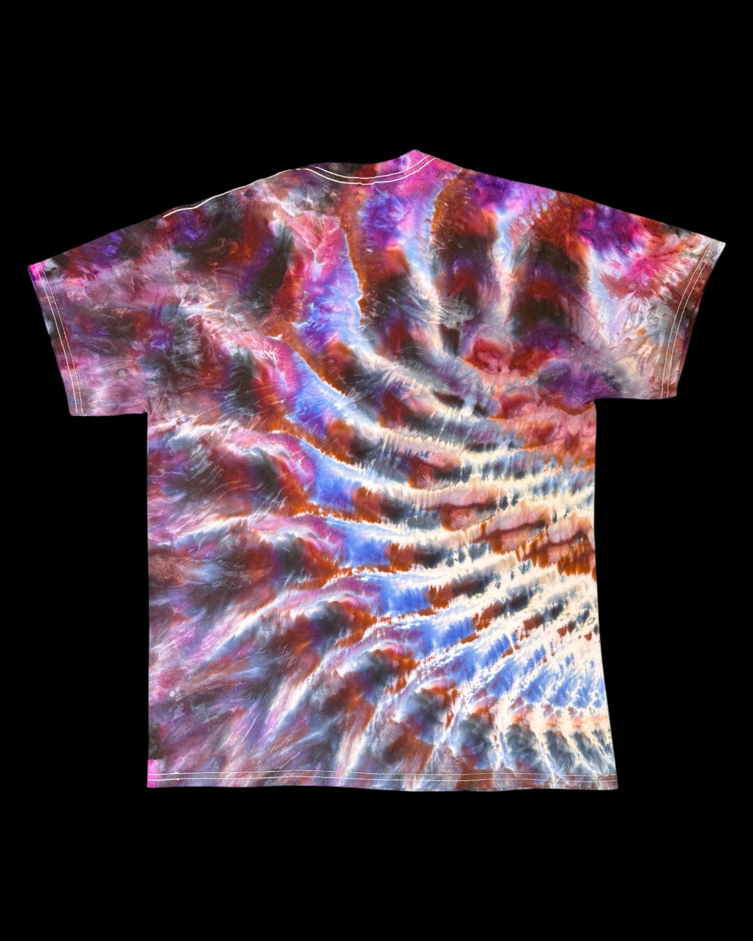 L - ice dyed lilac bordeaux cosmic rolled tee