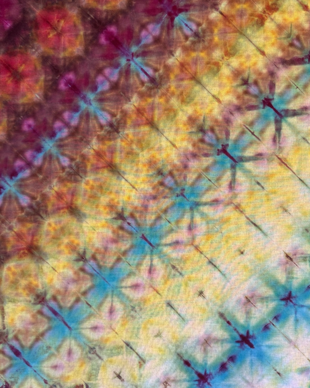 ice dyed UV reactive shibori bandana