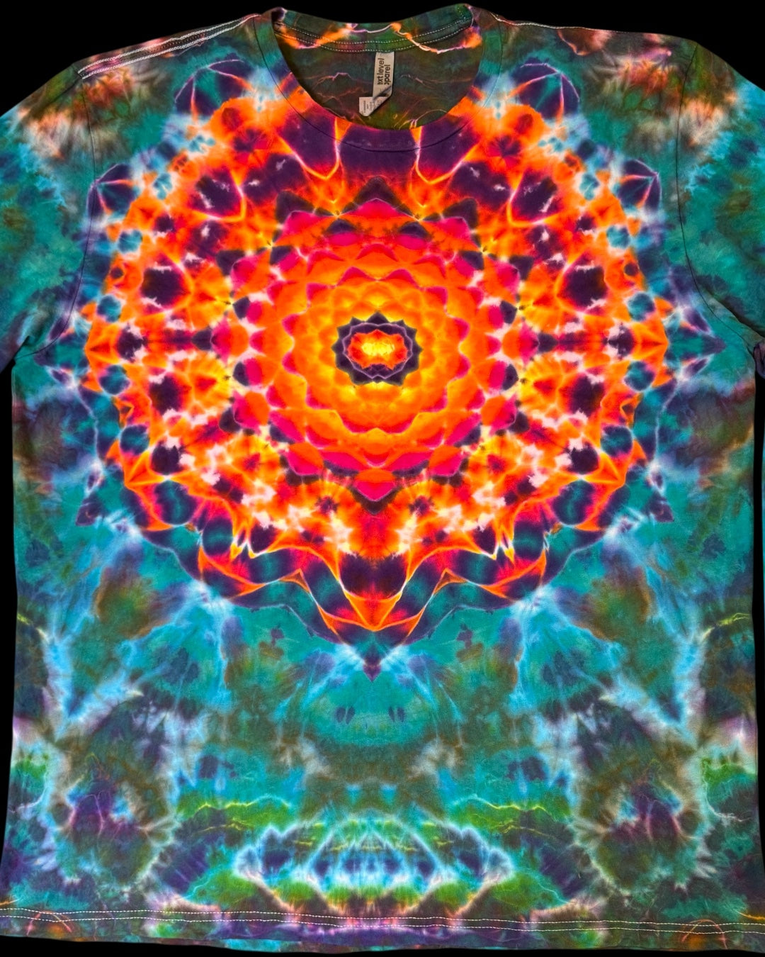 XXL - liquid sun mandala trip style combo long sleeve tee