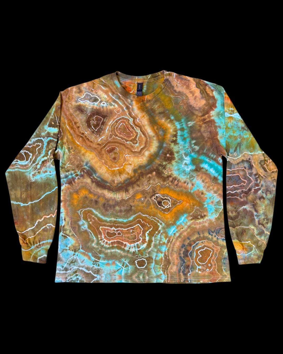 XL - ice dyed labradorite geode long sleeve tee